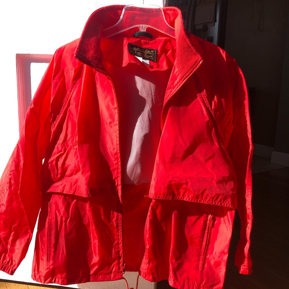 NWOT Eddie Bauer Women’s Red Rain Jacket - Picture 1 of 5